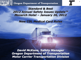 Oregon Med Cert Implementation - Standard & Best of Oregon LLC