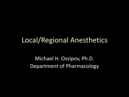 General Anesthetics - Department of Pharmacology
