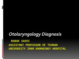 Otolaryngology semiology