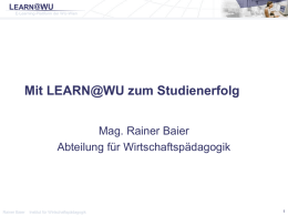 Mit learn@wu zum Studienerfolg