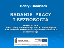 Prof. dr hab. H. Januszek, prof. zw. UEP