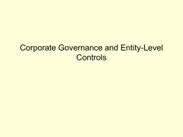 Corporate Governance & Entity