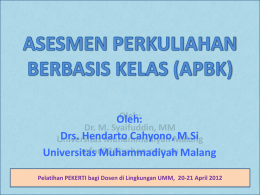 Drs. Hendarto Cahyono, M.Si. - BKMA