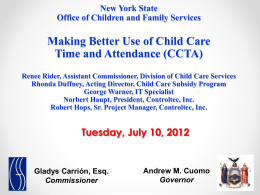 to view the presentation - New York State Office of Children and