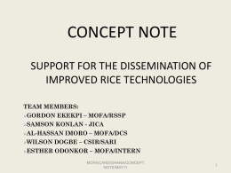 Concept Note - Rice for Africa