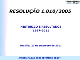 Histórico e Resultados - 1997/2011