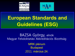 ESG - Magyar Felsőoktatási Akkreditációs Bizottság