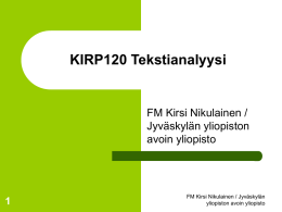 KIRP120 Tekstianalyysi