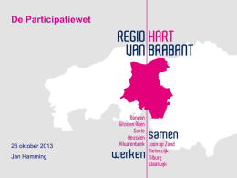 Presentatie Jan Hamming - Regio Hart van Brabant