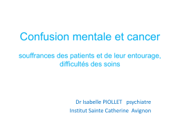 Confusion mentale et cancer : souffrances des patients et de leur
