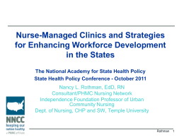 Nurse-Managed Clinics and Strategies for Enhancing Workforce