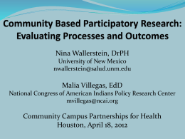 Research for Improved Health - Community Campus Partnerships