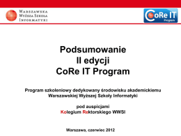 Ocena szkolenia - Core IT Program