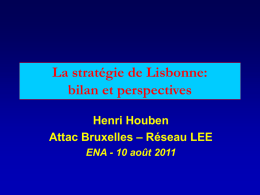 La stratégie de Lisbonne, bilan et perspective