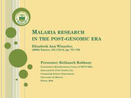 Malaria research in the post-genomic era