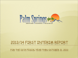 1st Interim Report 2013-14 - Palm Springs Unified School