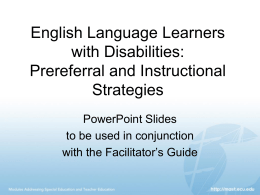 Powerpoint® English Language Learners with Disabilities