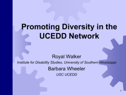 Promoting Diversity in UCEDDs PPt