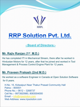 Company Profile - Services Offered For Security Service Sector