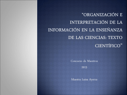 "Organización e interpretación de la información en la