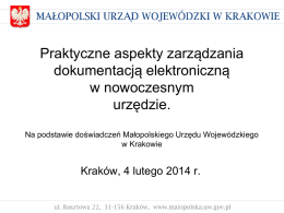 Prezentacja nr 4 - Małopolski Urząd Wojewódzki w Krakowie