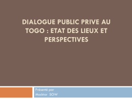 dialogue public prive au togo : etat des lieux et perspectives