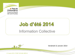 Session jobs d`été 2014 - Communauté de communes du Pays de
