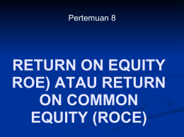 8. Return on Equity (ROE)