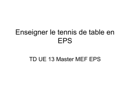 Enseigner le tennis de table en EPS