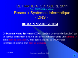 Presentation DNS - Ingénierie Système et Réseaux Informatique