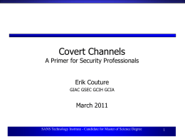 Covert Channels: A Primer for Security Professionals