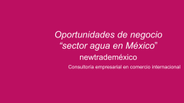 Oportunidades de negocio “sector agua en México