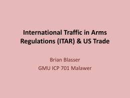 International Traffic in Arms Regulations (ITAR - US-Global
