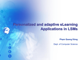 Personalized and adaptive eLearning &ndash; approaches and
