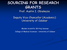Med Sch. Sourcing for Research Grants