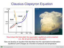 Clausius-Clapeyron Equation