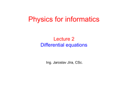 Lecture 2 - Differential equations