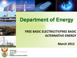 fbe/fbae - Electricity Governance Initiative – South Africa