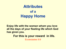 Characteristics of a Happy Christian Home