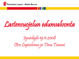 Otso Lapinleimu ja Tiina Tammi: Lastensuojelun