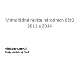 Mimořádné revize národních účtů 2011 a 2014