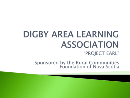 digby area learning association - Rural Communities Foundation of