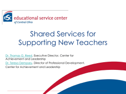 Supports for Mentor Teachers - Educational Service Center of