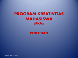 Program Kreativitas Mahasiswa (PKM) – Penelitian