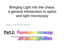 Fluorescence Microscopy and special applications.