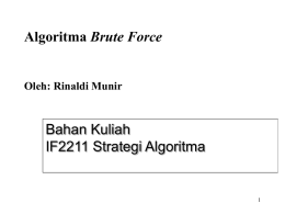 Algoritma Brute Force (2013)