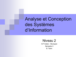 Analyse et Conception des Systèmes d`Information