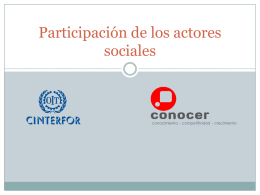 Participación de los actores sociales (Lic. Nina Billorou, OIT