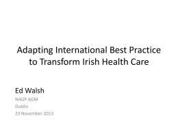 Adapting International Best Practice to Transform Irish