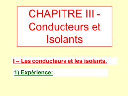 CHAPITRE III - Conducteurs et Isolants